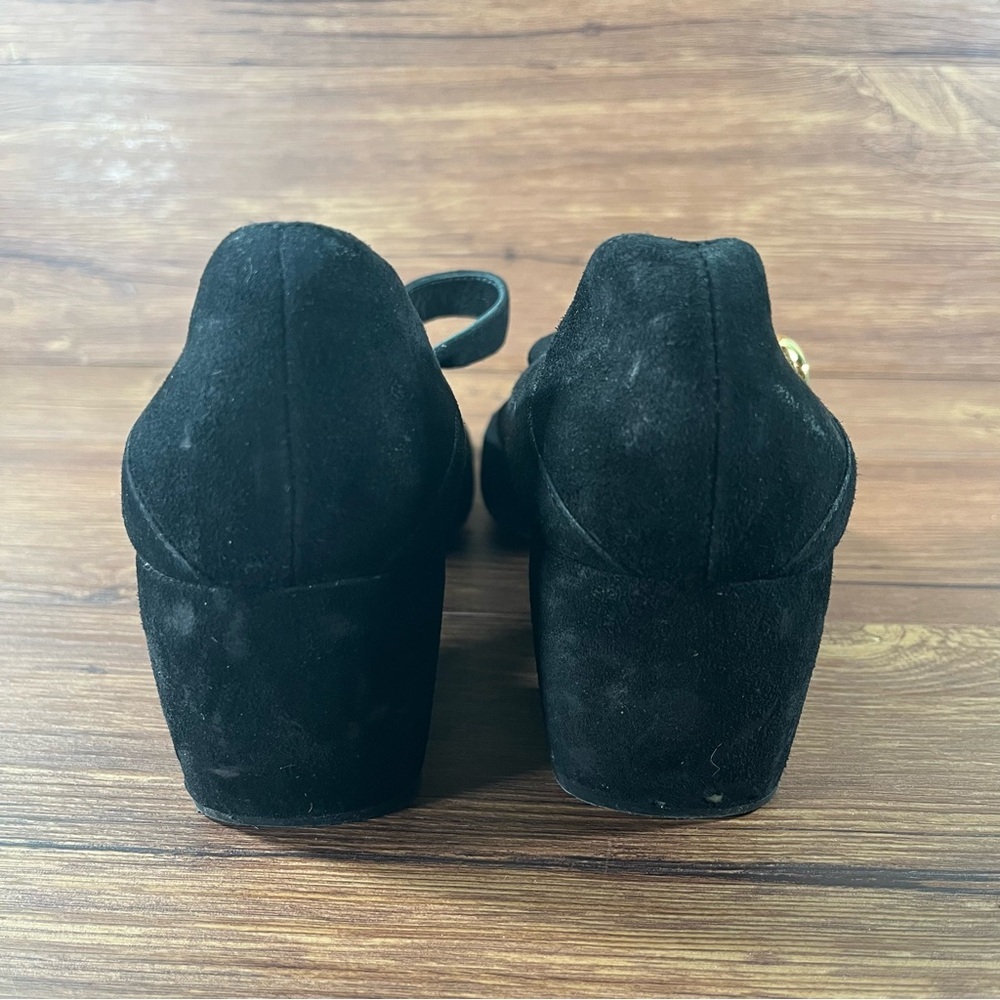 PRADA Black Suede Mary Jane Pumps Heels Women’s Size 10.5 (40.5) Shoes Block‎ - Picture 4 of 11